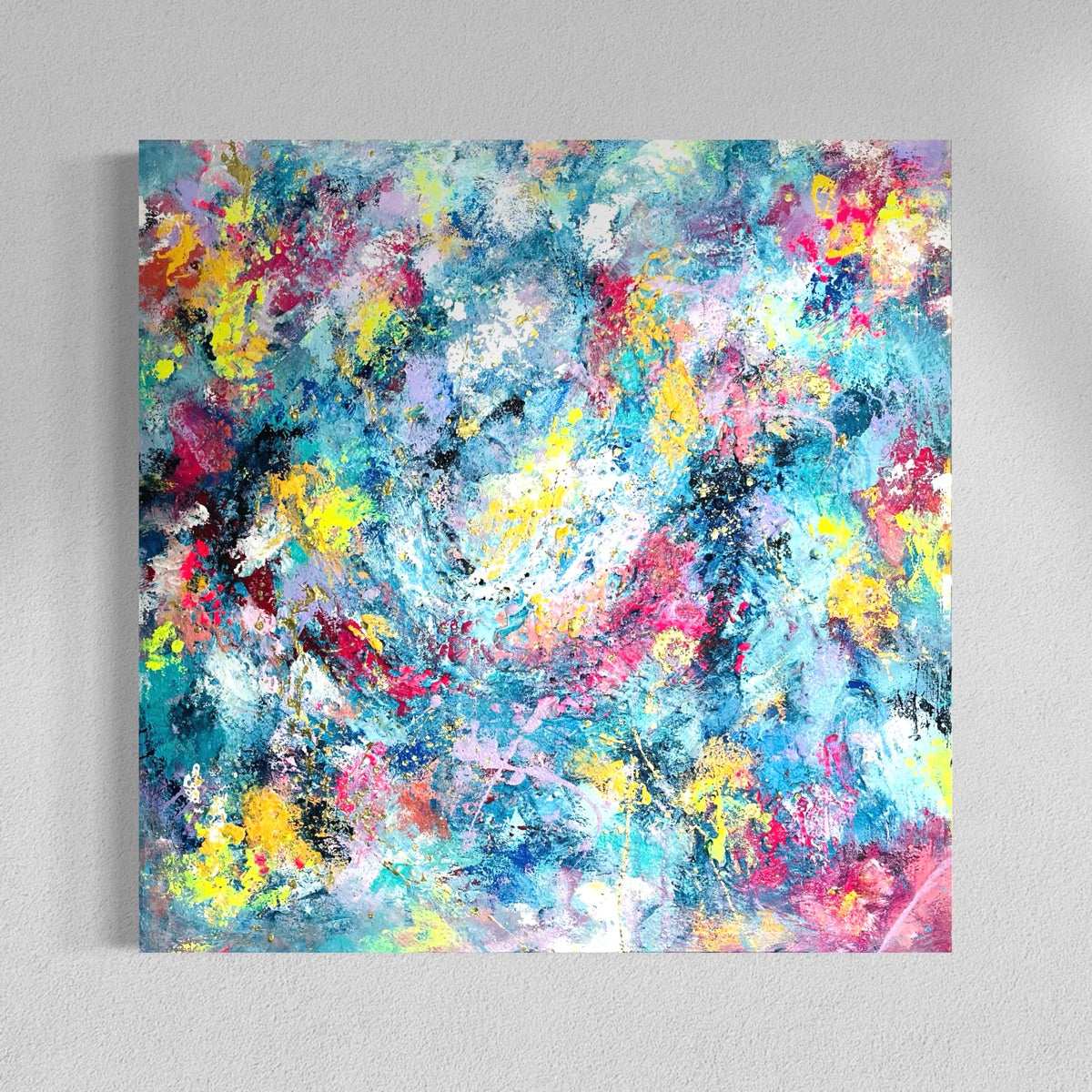 Abstraktes Gemälde kaufen - Infinite Pulse 80x80 cm - bunt mit Textur