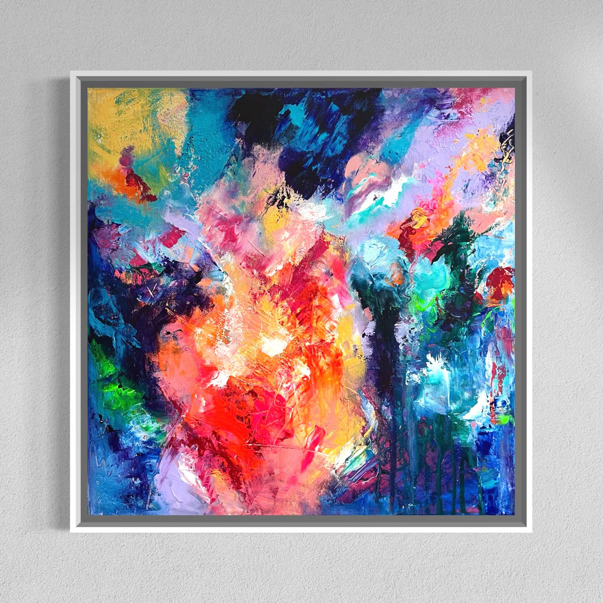 Abstraktes Gemälde kaufen - Vibrant Awakening 40x40 cm - gemaelde - kaufen - sabine - runge - muenchen