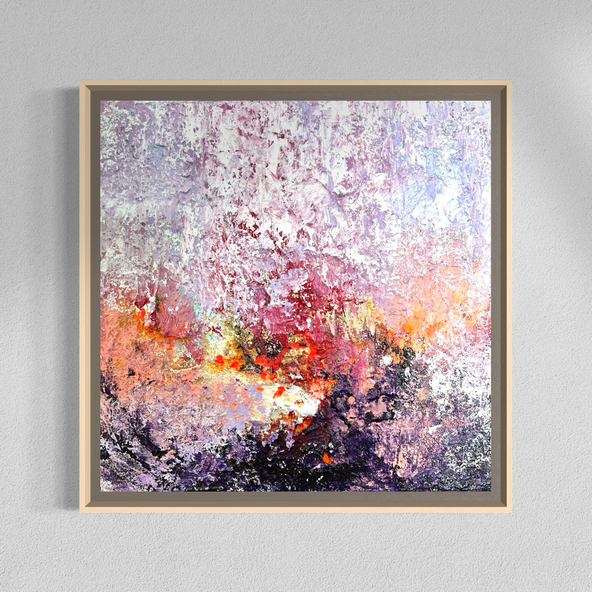 Abstraktes Gemälde kaufen - Lava & Lavender 30x30 cm - gemaelde - kaufen - sabine - runge - muenchen