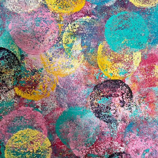 Abstraktes Gemälde kaufen - Connecting the Dots 80x80 cm - gemaelde - kaufen - sabine - runge - muenchen