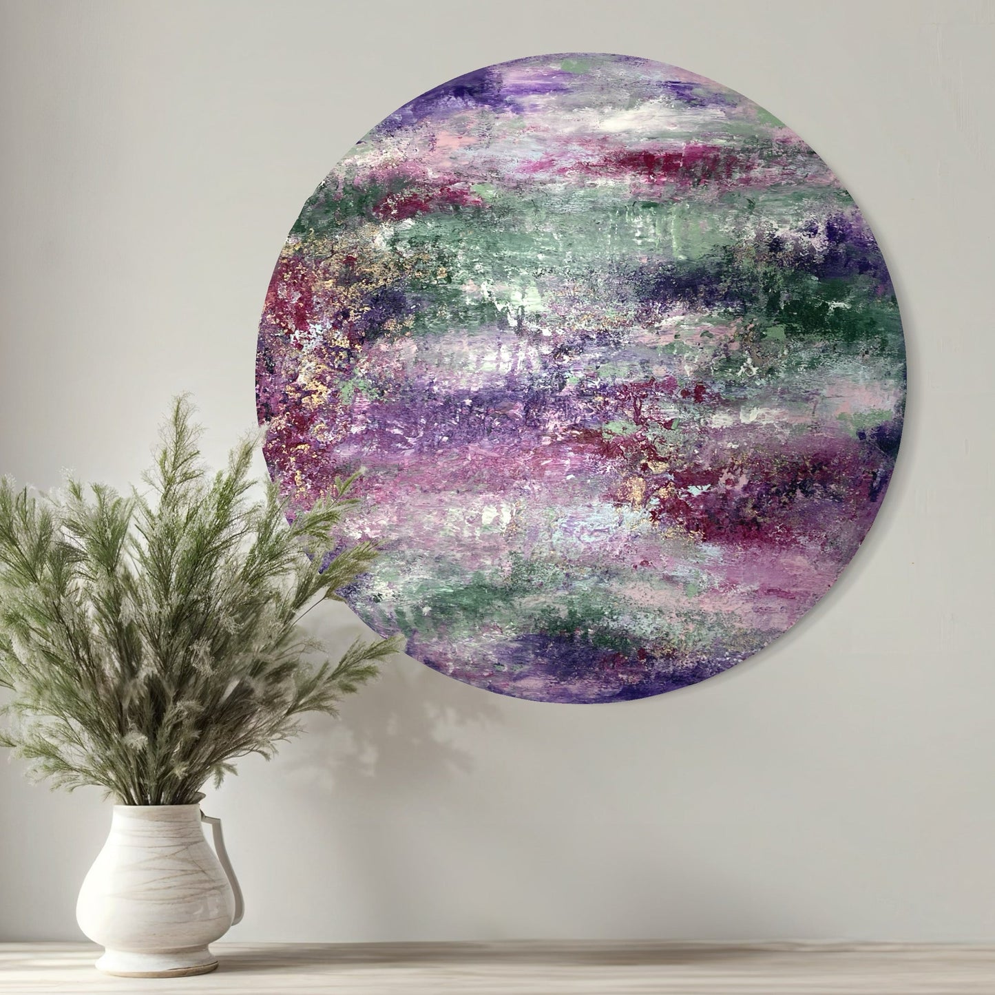 Abstraktes Gemälde kaufen - Lost Planet ø 60 cm - gemaelde - kaufen - sabine - runge - muenchen