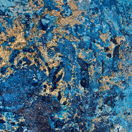 Gemälde kaufen | Blue Secrets 120x100 cm-gemaelde-kaufen-sabine-runge-muenchen