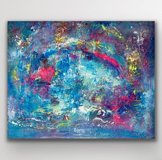 Gemälde kaufen | Rainbow Heart 100x80 cm-gemaelde-kaufen-sabine-runge-muenchen