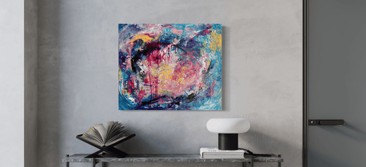Abstrakte Kunst Genf – Originalgemälde für elegante Interiors & See-Residenzen - Sabine Runge Painting