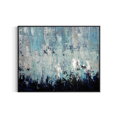 Abstraktes Acrylgemälde blau türkis kaufen, Original 100x80 cm, Sabine Runge