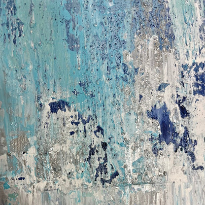 Texturmalerei Detail, abstraktes Original in Blau