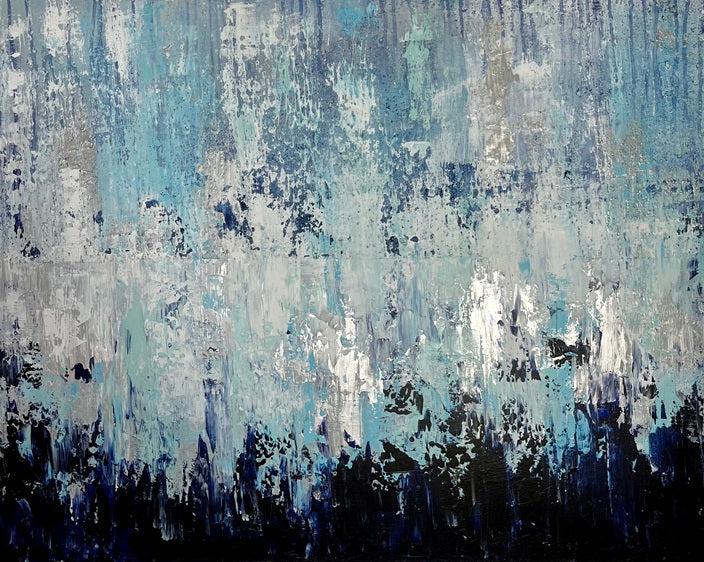 Abstraktes Gemälde kaufen, 100x80 cm gerahmt, Original von Sabine Runge