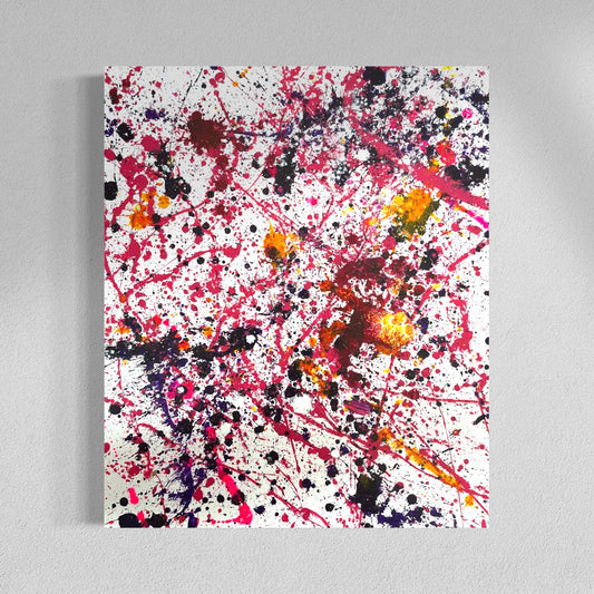 Abstraktes Gemälde kaufen - Synaptic Resonance 60x50 cm, pink, gelb, lila