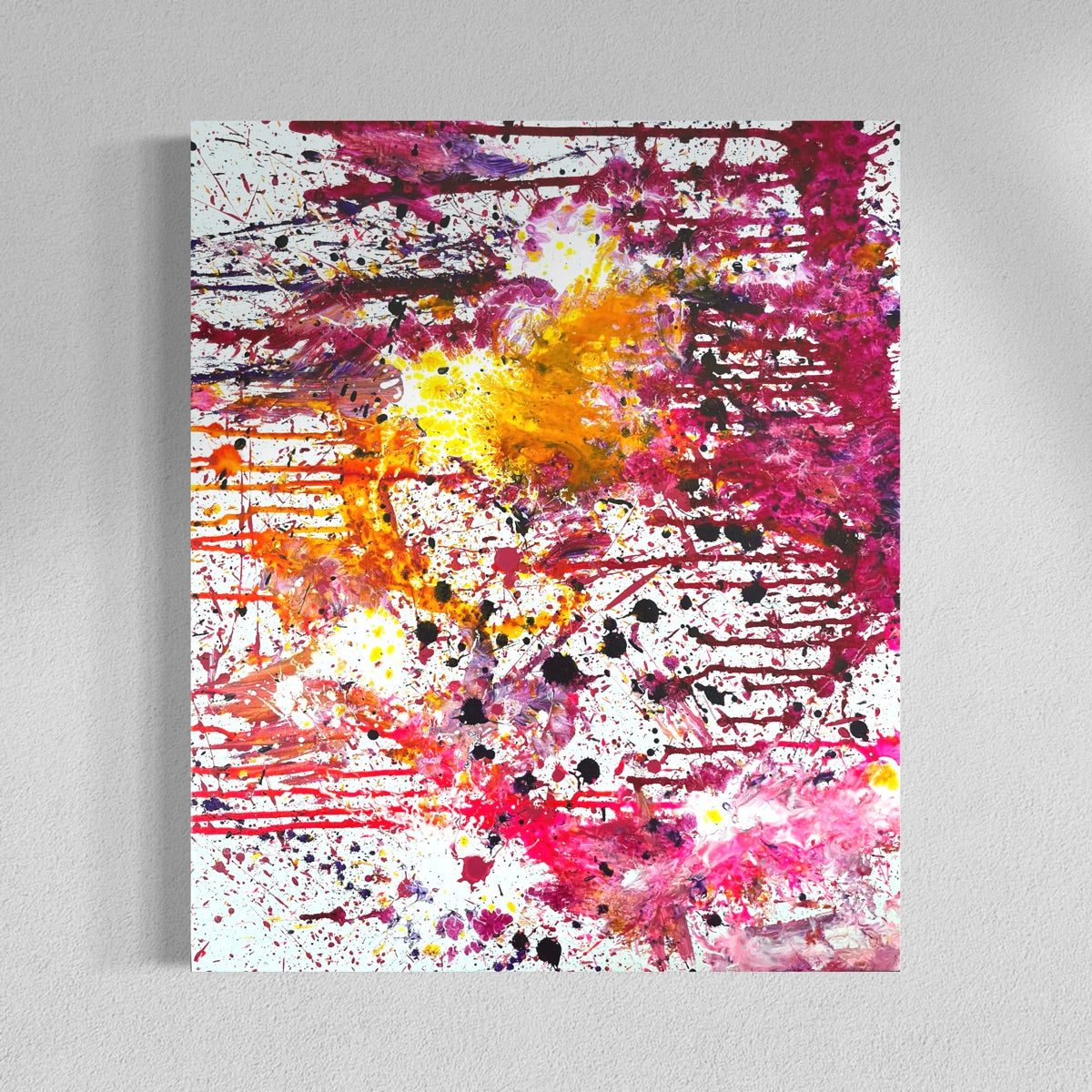 Abstraktes Kunstwerke kaufen - Endorphin Drift 60x50 cm - pink gelb