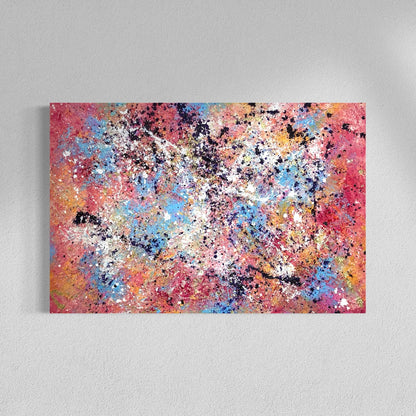 Abstraktes Gemälde kaufen - Dopamine Firework 120x80 cm -  bunt, action painting