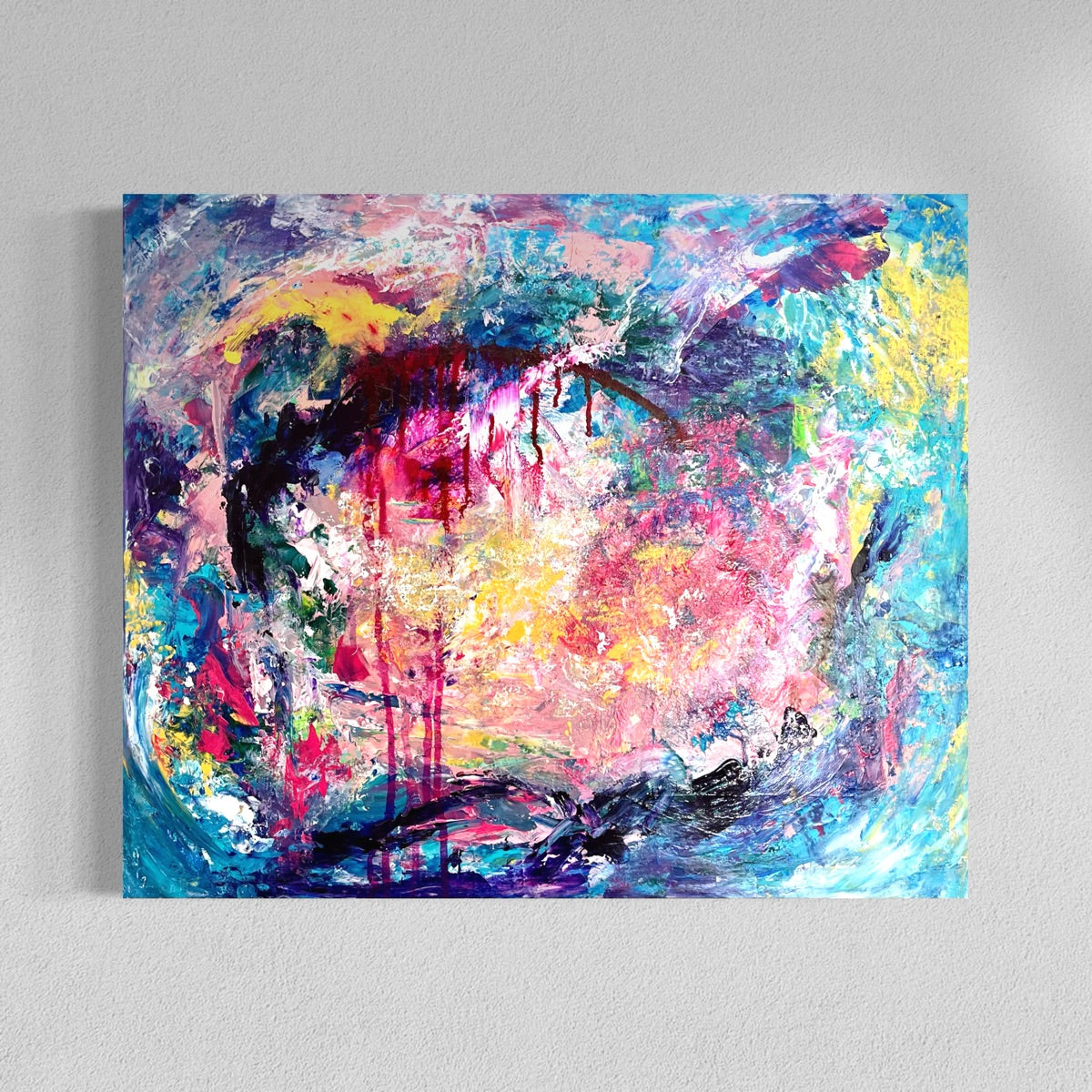 Abstraktes Gemälde kaufen - Burning Boundaries 60x50 cm - bunt