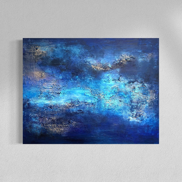 Abstraktes Gemälde kaufen - Blue Hour 70x90 cm