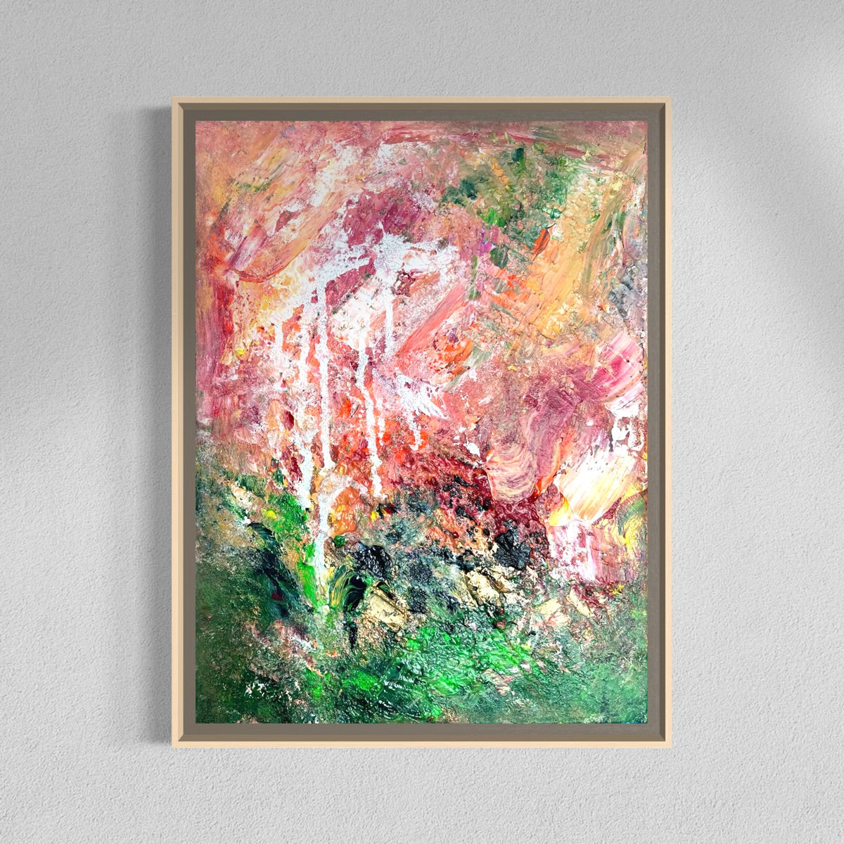 Abstraktes Gemälde kaufen - Fire in the Jungle 40x30 cm - gemaelde - kaufen - sabine - runge - muenchen