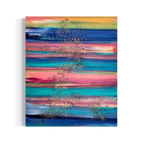Abstraktes Gemälde kaufen - Sunset Stripes 120x100 cm