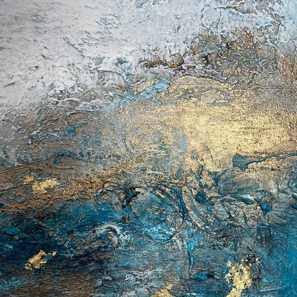 Abstraktes Gemälde kaufen - Aqua Aura 100×100 cm - gemaelde - kaufen - sabine - runge - muenchen