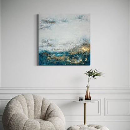 Abstraktes Gemälde kaufen - Aqua Aura 100×100 cm - gemaelde - kaufen - sabine - runge - muenchen