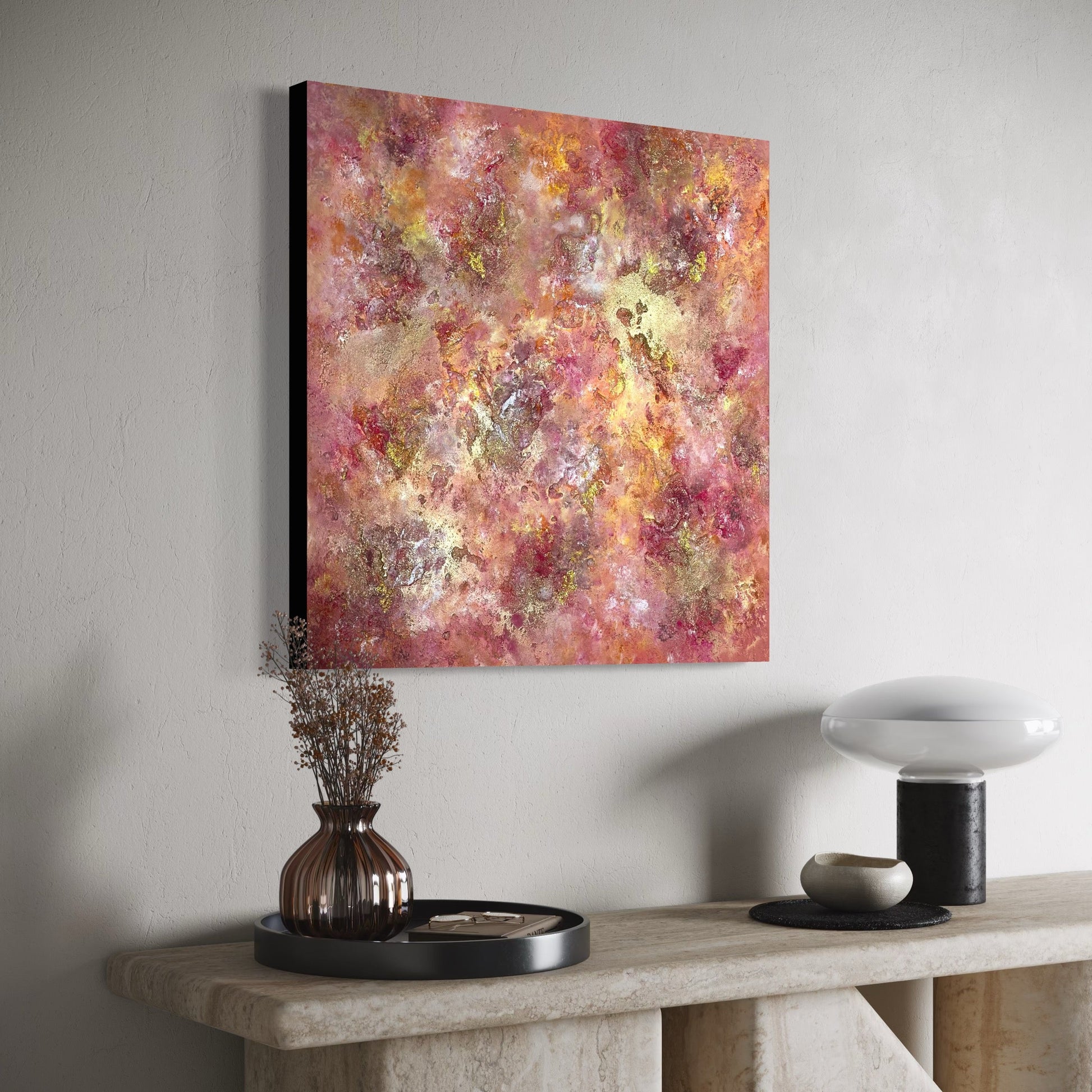 Abstraktes Gemälde kaufen - Aurum Rise 80x80 cm - gemaelde - kaufen - sabine - runge - muenchen