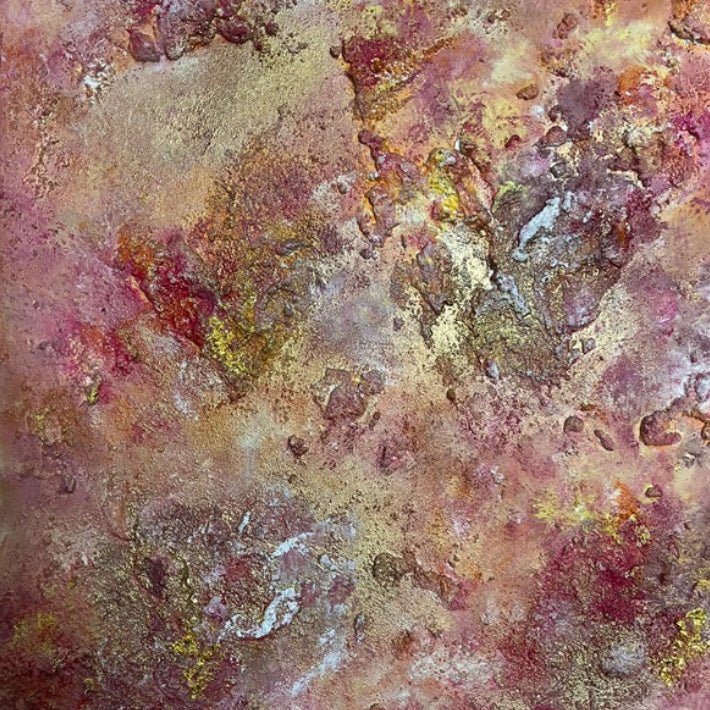 Abstraktes Gemälde kaufen - Aurum Rise 80x80 cm - gemaelde - kaufen - sabine - runge - muenchen