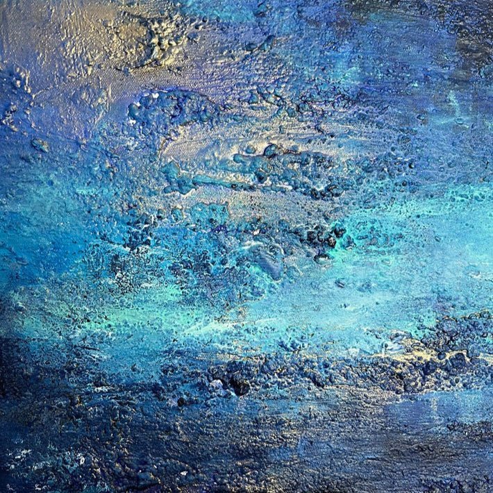 Abstraktes Gemälde kaufen - Blue Hour 70x90 cm - gemaelde - kaufen - sabine - runge - muenchen