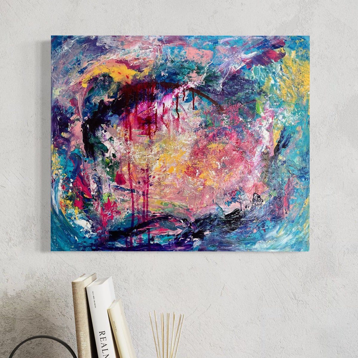 Abstraktes Gemälde kaufen - Burning Boundaries 60x50 cm - gemaelde - kaufen - sabine - runge - muenchen