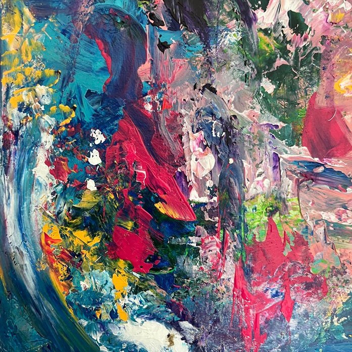 Abstraktes Gemälde kaufen - Burning Boundaries 60x50 cm - gemaelde - kaufen - sabine - runge - muenchen