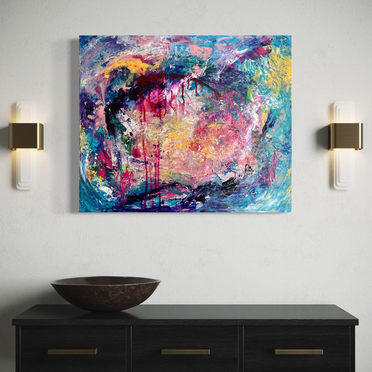 Abstraktes Gemälde kaufen - Burning Boundaries 60x50 cm - gemaelde - kaufen - sabine - runge - muenchen