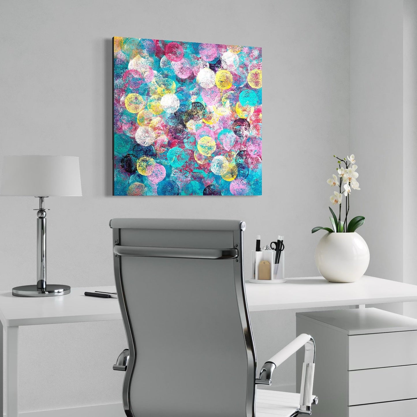 Abstraktes Gemälde kaufen - Connecting the Dots 80x80 cm - gemaelde - kaufen - sabine - runge - muenchen