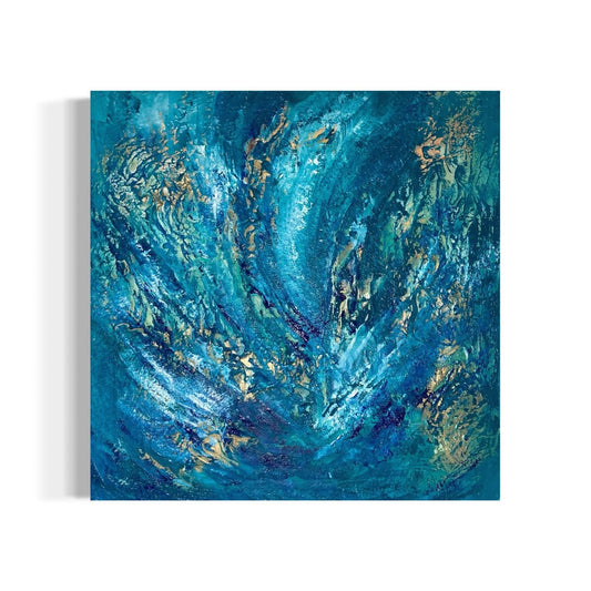 Abstraktes Gemälde kaufen - Coral Reef 80x80 cm - gemaelde - kaufen - sabine - runge - muenchen