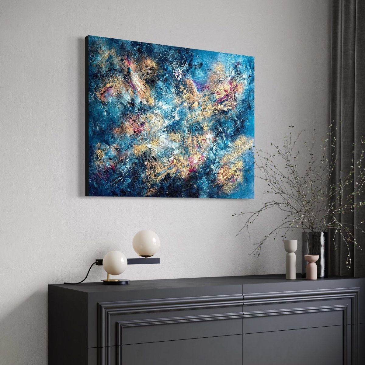 Abstraktes Gemälde kaufen - Dance on the Vulcano 100x80 cm - gemaelde - kaufen - sabine - runge - muenchen