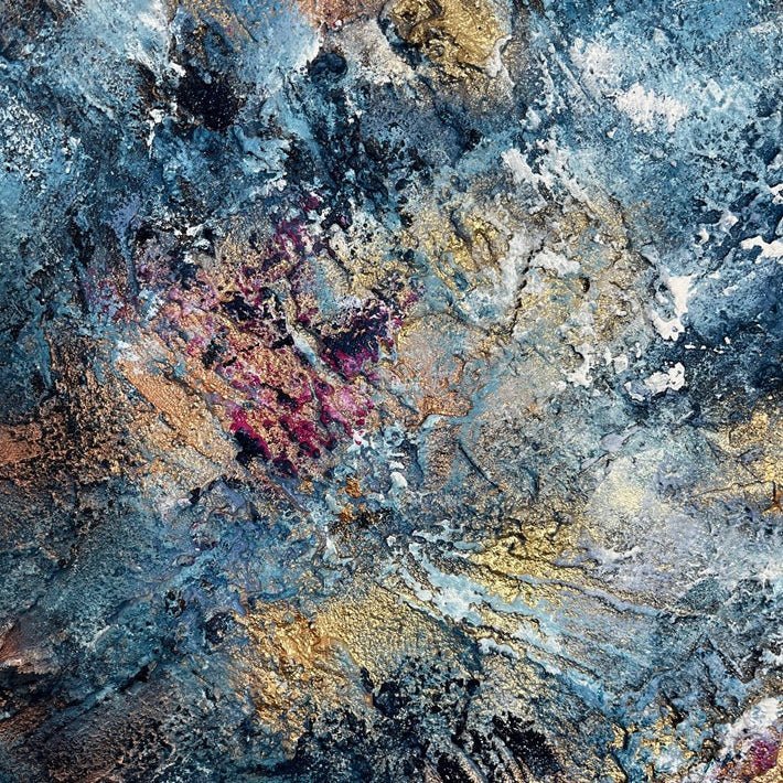 Abstraktes Gemälde kaufen - Dance on the Vulcano 100x80 cm - gemaelde - kaufen - sabine - runge - muenchen