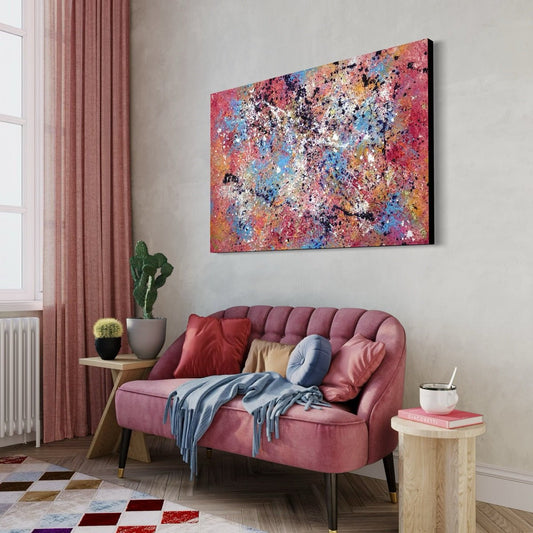 Abstraktes Gemälde kaufen - Dopamine Firework 120x80 cm - gemaelde - kaufen - sabine - runge - muenchen