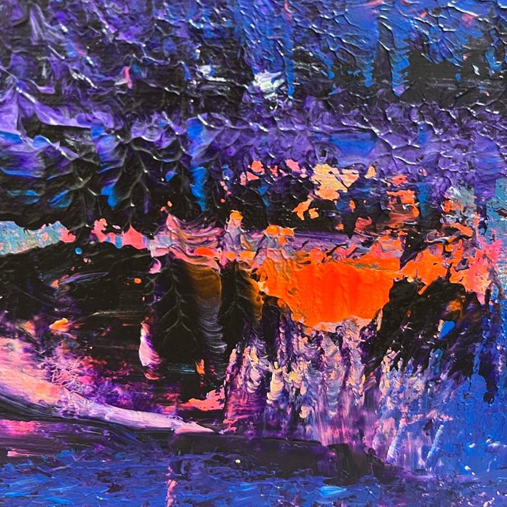 Abstraktes Gemälde kaufen - Dusk til Dawn 40x40 cm - gemaelde - kaufen - sabine - runge - muenchen