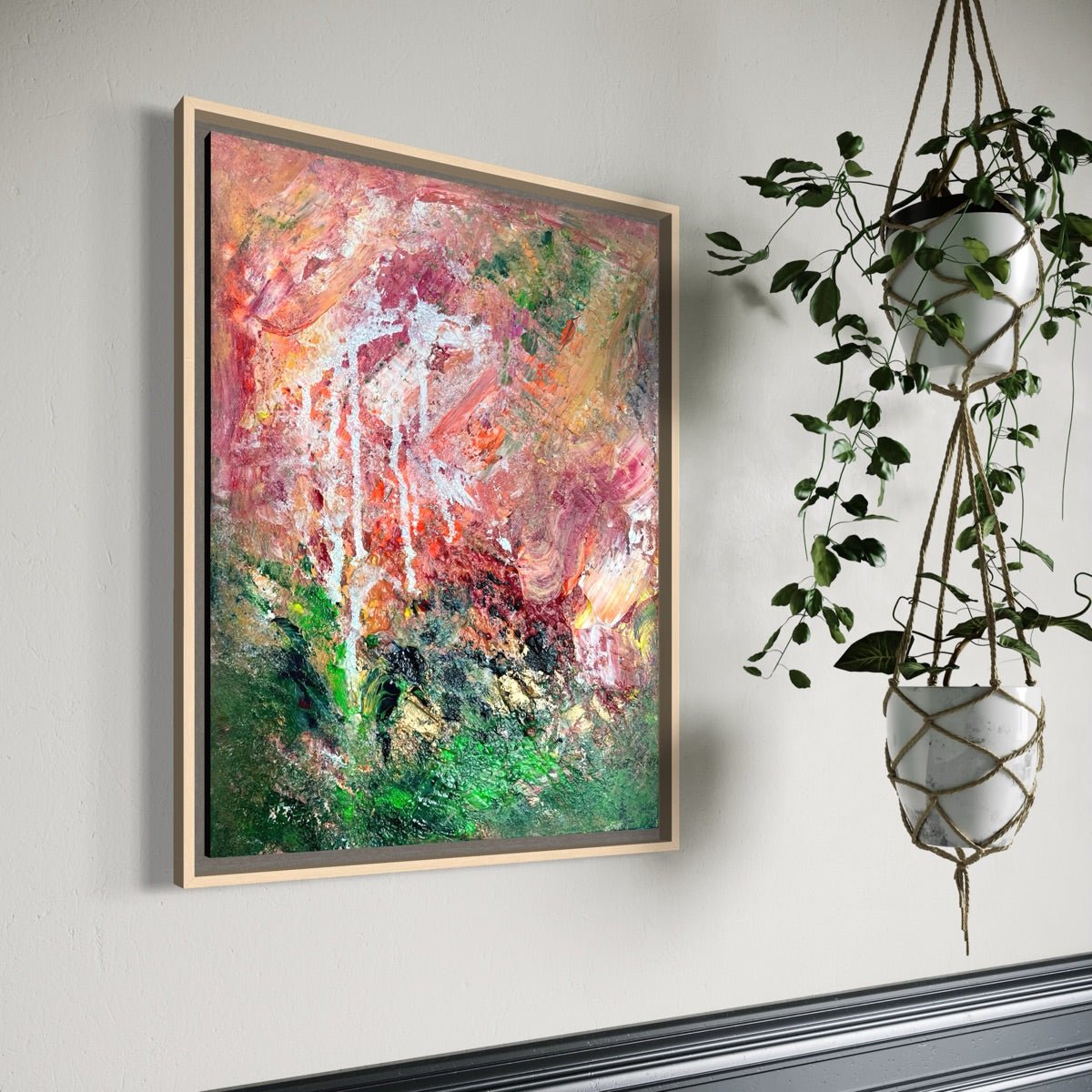 Abstraktes Gemälde kaufen - Fire in the Jungle 40x30 cm - gemaelde - kaufen - sabine - runge - muenchen