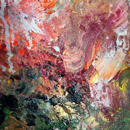 Abstraktes Gemälde kaufen - Fire in the Jungle 40x30 cm - gemaelde - kaufen - sabine - runge - muenchen