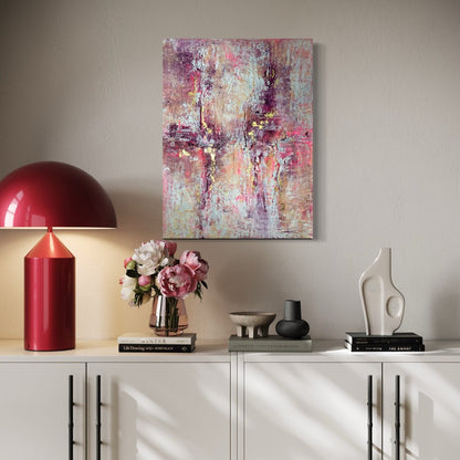 Abstraktes Gemälde kaufen - Flamingo Love 60x80 cm - gemaelde - kaufen - sabine - runge - muenchen