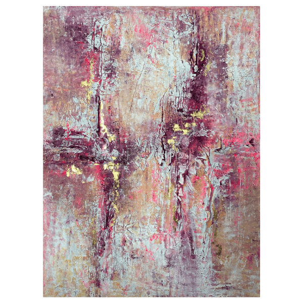 Abstraktes Gemälde kaufen - Flamingo Love 60x80 cm - gemaelde - kaufen - sabine - runge - muenchen