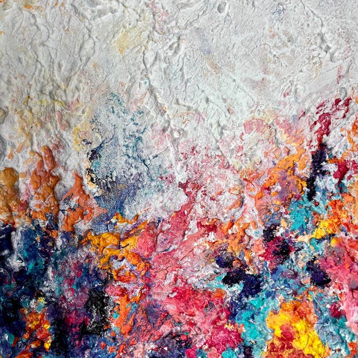 Abstraktes Gemälde kaufen - Flower Shower 60x50 cm - gemaelde - kaufen - sabine - runge - muenchen