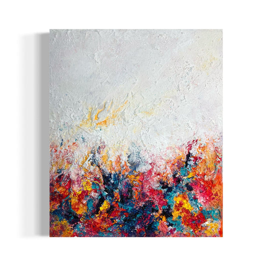 Abstraktes Gemälde kaufen - Flower Shower 60x50 cm - gemaelde - kaufen - sabine - runge - muenchen