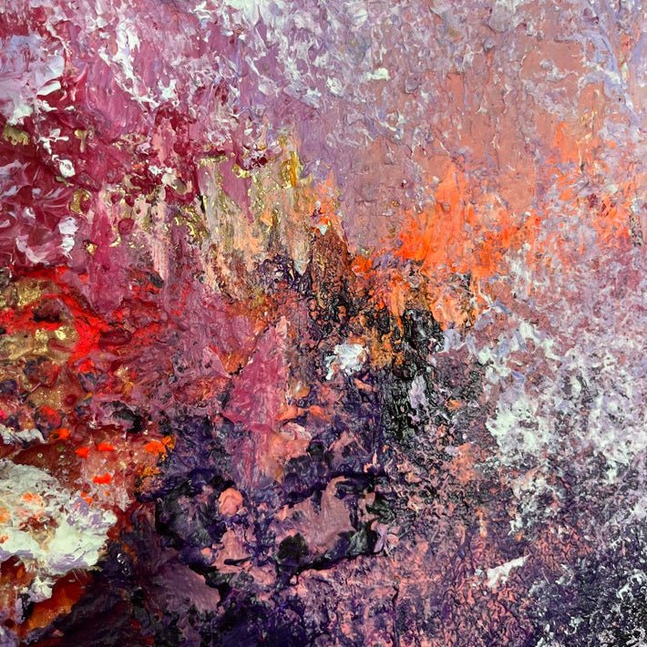 Abstraktes Gemälde kaufen - Lava & Lavender 30x30 cm - gemaelde - kaufen - sabine - runge - muenchen
