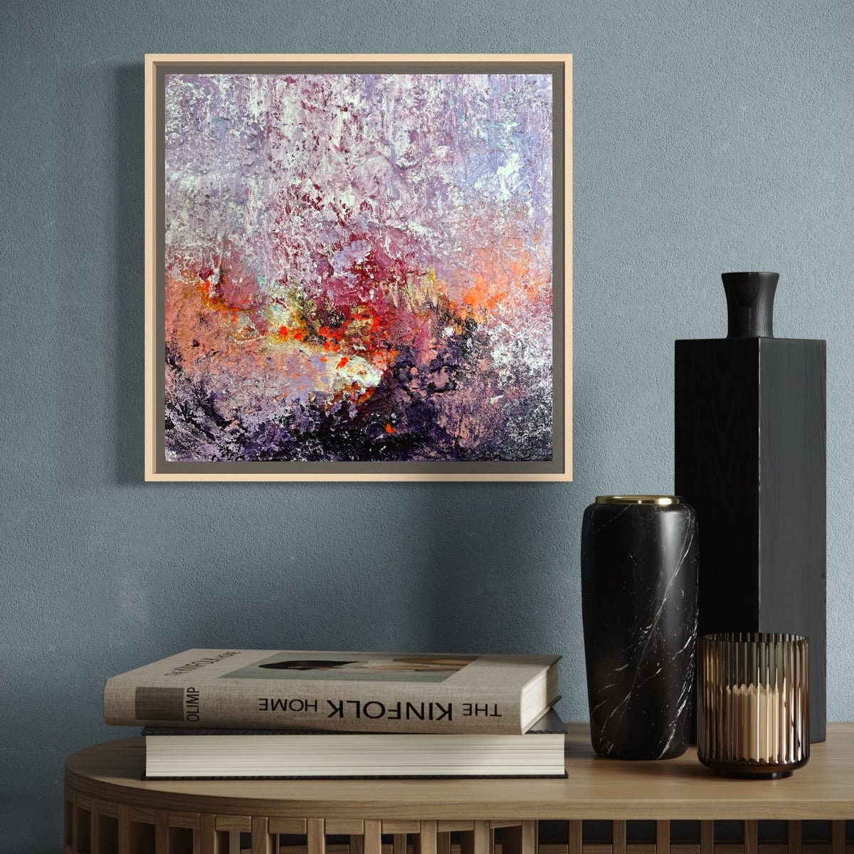 Abstraktes Gemälde kaufen - Lava & Lavender 30x30 cm - gemaelde - kaufen - sabine - runge - muenchen