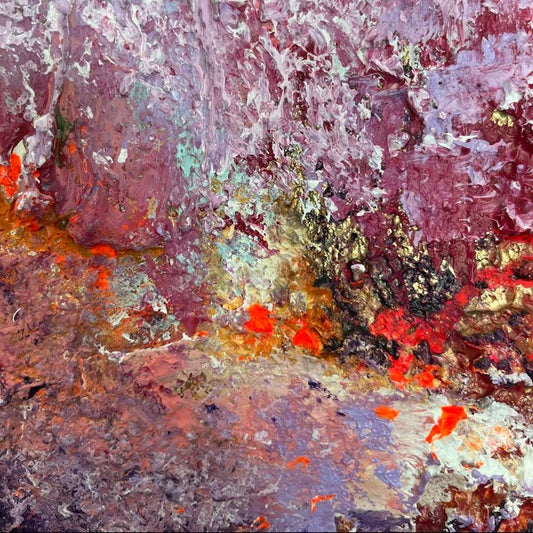 Abstraktes Gemälde kaufen - Lava & Lavender 30x30 cm - gemaelde - kaufen - sabine - runge - muenchen