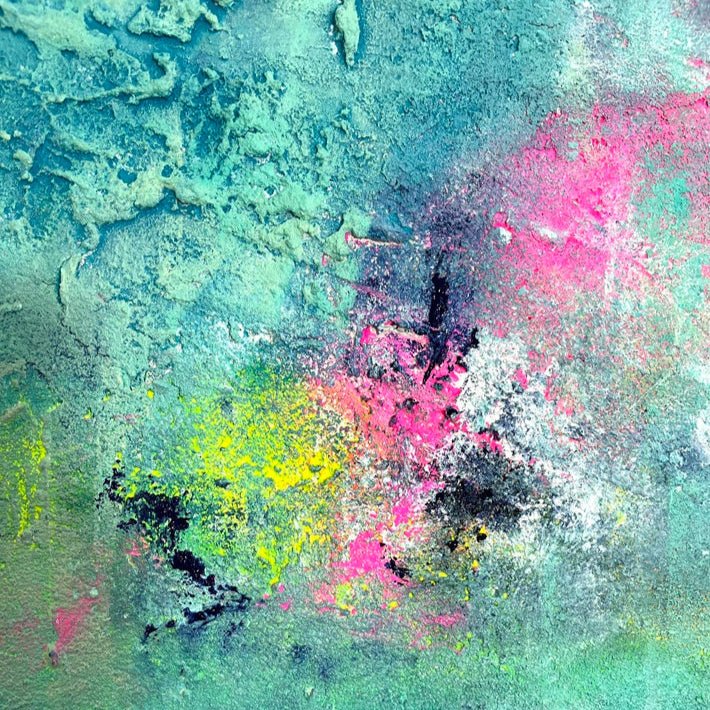 Abstraktes Gemälde kaufen - Lost Paradise 80x80 cm - gemaelde - kaufen - sabine - runge - muenchen