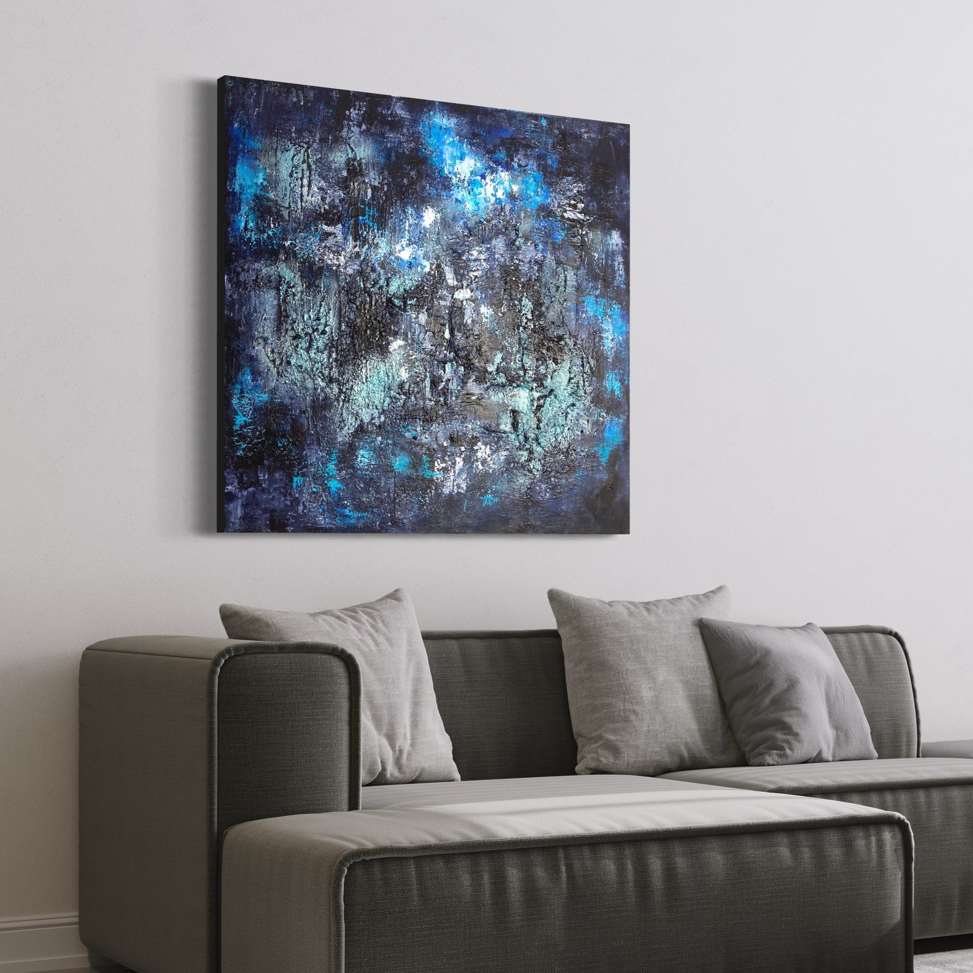 Abstraktes Gemälde kaufen - Midnight Fever 100x100 cm - gemaelde - kaufen - sabine - runge - muenchen