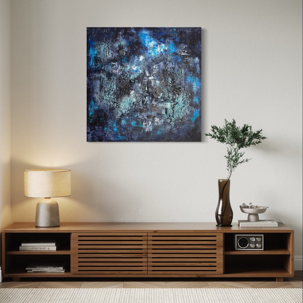 Abstraktes Gemälde kaufen - Midnight Fever 100x100 cm - gemaelde - kaufen - sabine - runge - muenchen