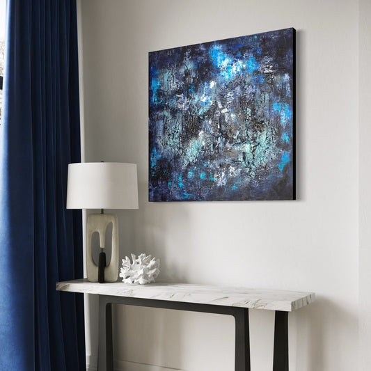 Abstraktes Gemälde kaufen - Midnight Fever 100x100 cm - gemaelde - kaufen - sabine - runge - muenchen