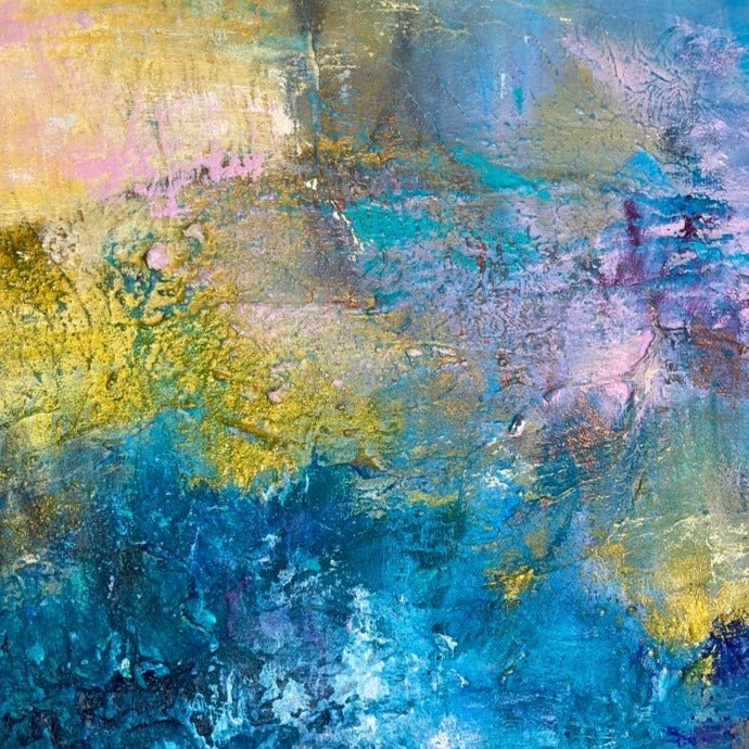 Abstraktes Gemälde kaufen - Morning Glow 120x100 cm - gemaelde - kaufen - sabine - runge - muenchen