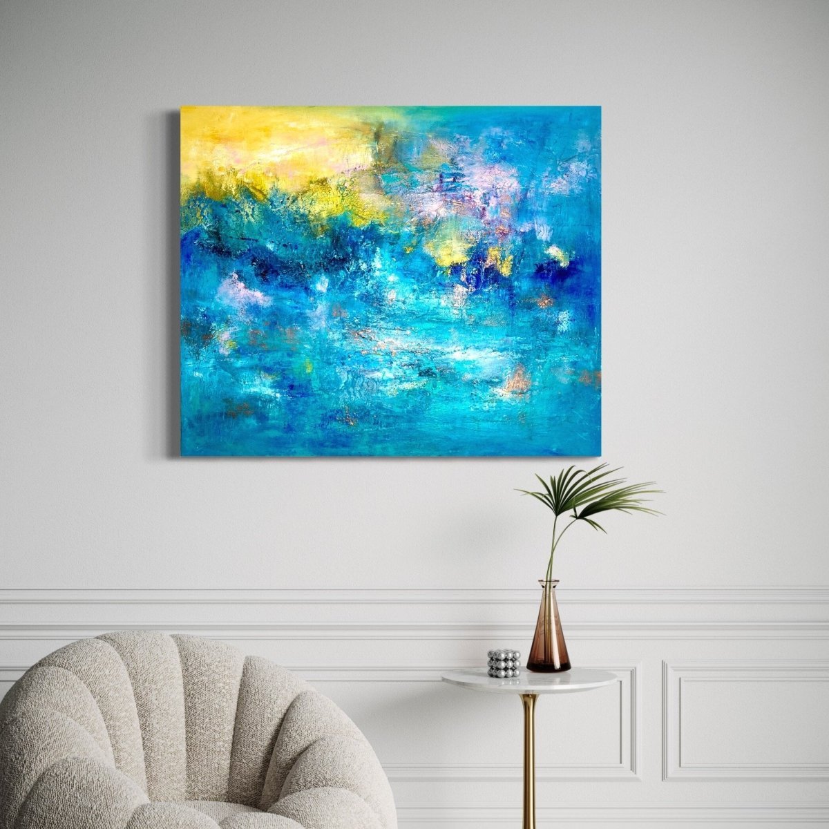 Abstraktes Gemälde kaufen - Morning Glow 120x100 cm - gemaelde - kaufen - sabine - runge - muenchen