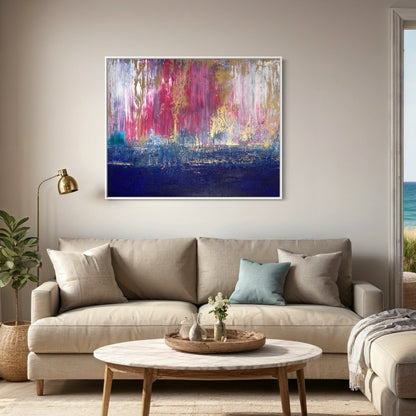 Abstraktes Gemälde kaufen - Mr. Blue Sky 100x80 cm - gemaelde - kaufen - sabine - runge - muenchen