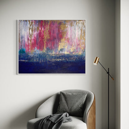 Abstraktes Gemälde kaufen - Mr. Blue Sky 100x80 cm - gemaelde - kaufen - sabine - runge - muenchen