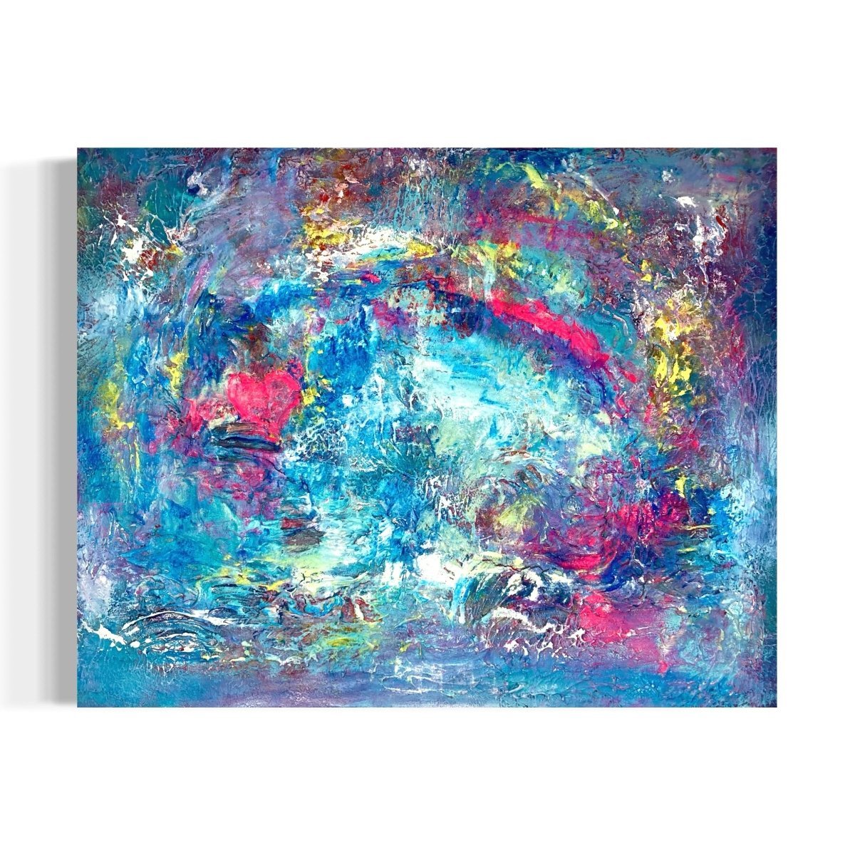 Abstraktes Gemälde kaufen - Rainbow Heart 100x80 cm - gemaelde - kaufen - sabine - runge - muenchen